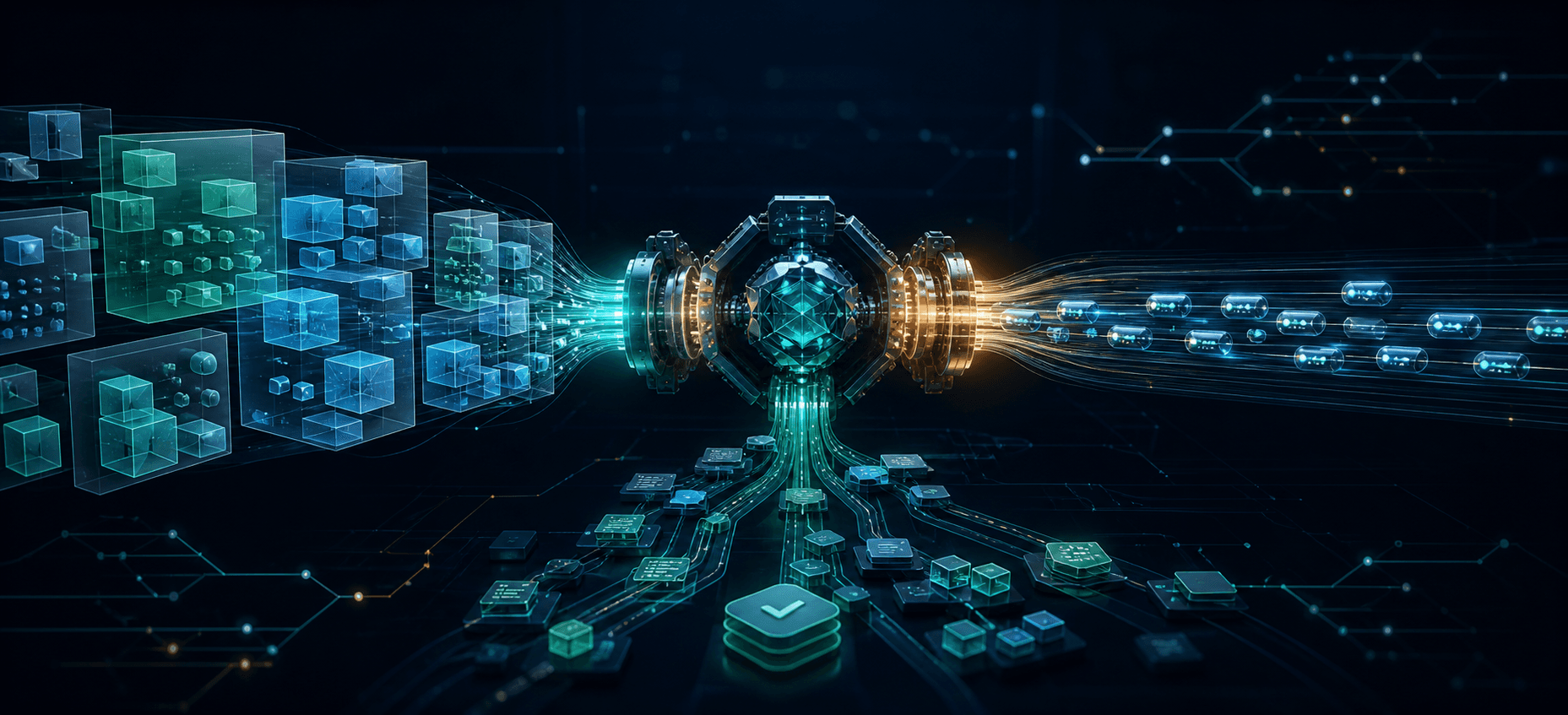 Estructuras de datos transformándose en paquetes binarios compactos mediante un codificador central